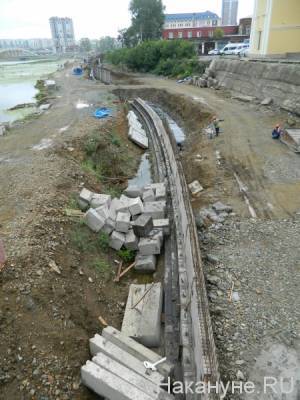 В Челябинске подрядчик сорвал сроки строительства набережной на реке Миасс