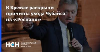 В Кремле раскрыли причины ухода Чубайса из «Роснано»