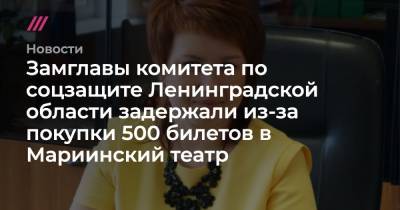 Замглавы комитета по соцзащите Ленинградской области задержали из-за покупки 500 билетов в Мариинский театр