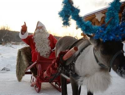 Дед Мороз и олень Валерчик удивили посетителей магазина в Сургуте