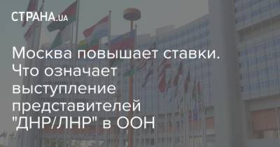Москва повышает ставки. Что означает выступление представителей "ДНР/ЛНР" в ООН
