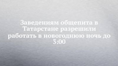 Заведениям общепита в Татарстане разрешили работать в новогоднюю ночь до 3:00