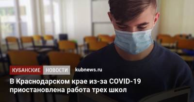 В Краснодарском крае из-за COVID-19 приостановлена работа трех школ