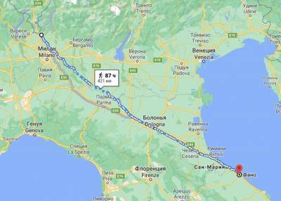 В Италии мужчина после ссоры с женой прошел 450 километров