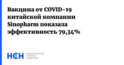 Вакцина от COVID-19 китайской компании Sinopharm показала эффективность 79,34%