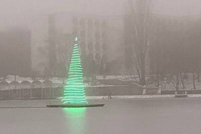 В Железноводске в центре Курортного озера установили елку