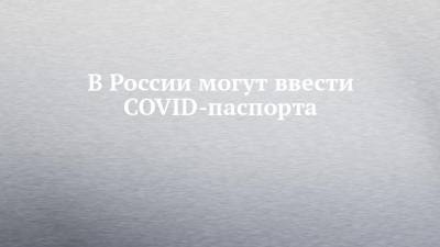 В России могут ввести COVID-паспорта