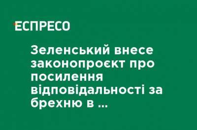 Зеленский внесет законопроект об усилении ответственности за ложь в е-декларациях, - СНБО