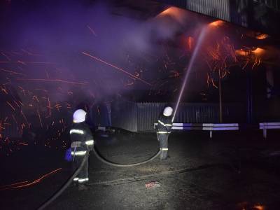 В Николаеве 90 человек тушило загоревшийся терминал с зерном