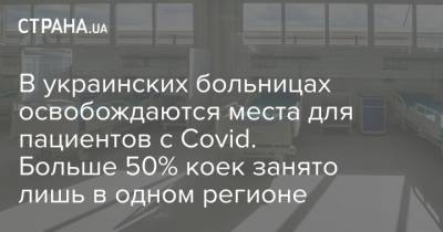 В украинских больницах освобождаются места для пациентов с Covid. Больше 50% коек занято лишь в одном регионе