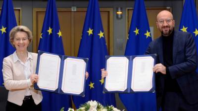 Руководители ЕС подписали соглашение об отношениях с Британией после Brexit