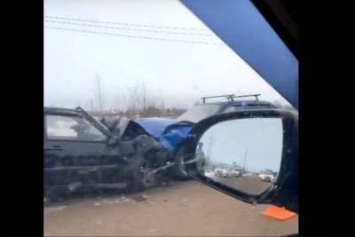 Лобовое ДТП на объездной дороге в Тверской области попало на видео