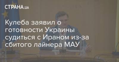 Кулеба заявил о готовности Украины судиться с Ираном из-за сбитого лайнера МАУ