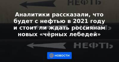 Аналитики рассказали, что будет с нефтью в 2021 году и стоит ли ждать россиянам новых «чёрных лебедей»