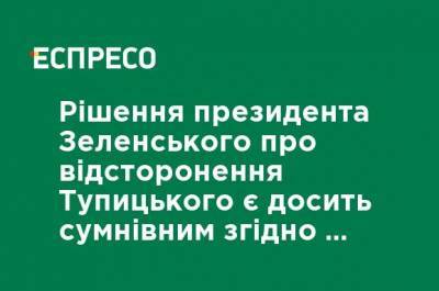 Решение президента Зеленского об отстранении Тупицкого довольно сомнительно согласно закону, - Игорь Колиушко