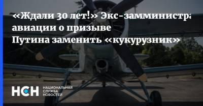 «Ждали 30 лет!» Экс-замминистра авиации о призыве Путина заменить «кукурузник»