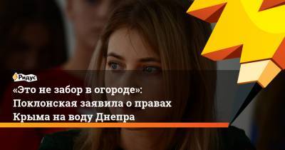«Это незабор вогороде»: Поклонская заявила оправах Крыма наводу Днепра
