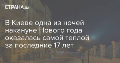 В Киеве одна из ночей накануне Нового года оказалась самой теплой за последние 17 лет