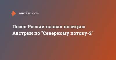 Дмитрий Любинский - Посол России назвал позицию Австрии по "Северному потоку-2" - ren.tv - Австрия - США - Вена