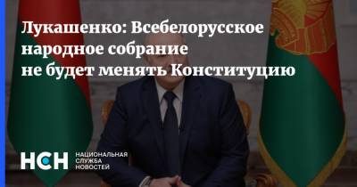 Лукашенко: Всебелорусское народное собрание не будет менять Конституцию