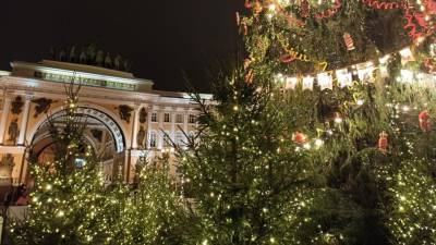 "Украшающего" новогоднюю ель динозавра запечатлели в Петербурге