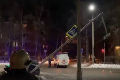 В ДТП в новосибирском Академгородке пострадали женщина, столб и светофор