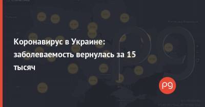 Коронавирус в Украине: заболеваемость вернулась за 15 тысяч