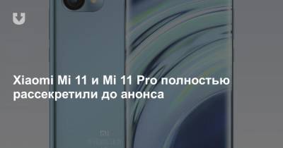 Xiaomi Mi 11 и Mi 11 Pro полностью рассекретили до анонса