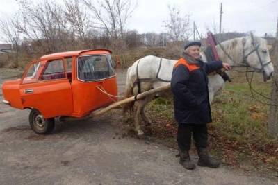 В Тульской области братья-изобретатели смастерили повозку из автомобиля