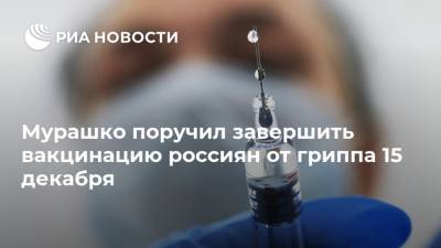 Мурашко поручил завершить вакцинацию россиян от гриппа 15 декабря
