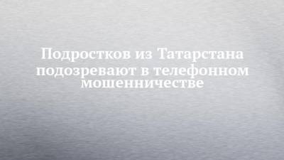 Подростков из Татарстана подозревают в телефонном мошенничестве