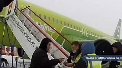 Полицейские задержали авиадебоширов, направлявшихся в Москву из Кемерова. Видео