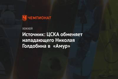 Источник: ЦСКА обменяет нападающего Николая Голдобина в «Амур»