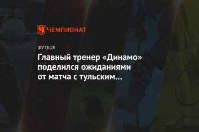 Главный тренер «Динамо» поделился ожиданиями от матча с тульским «Арсеналом»