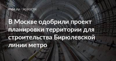 В Москве одобрили проект планировки территории для строительства Бирюлевской линии метро