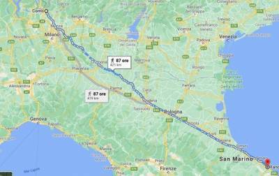 Итальянец прошел 450 км, чтобы "остыть" после ссоры с женой - korrespondent.net - Украина - Италия