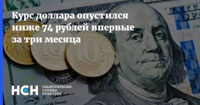 Курс доллара опустился ниже 74 рублей впервые за три месяца