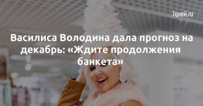 Василиса Володина дала прогноз на декабрь: «Ждите продолжения банкета»