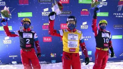 Российские спортсмены заняли весь пьедестал на первом в сезоне этапе Кубка мира по лыжной акробатике