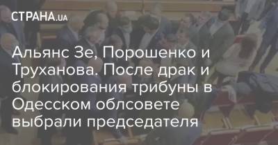 Альянс Зе, Порошенко и Труханова. После драк и блокирования трибуны в Одесском облсовете выбрали председателя