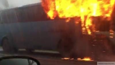 Пассажирский автобус сгорел в центре Челябинска