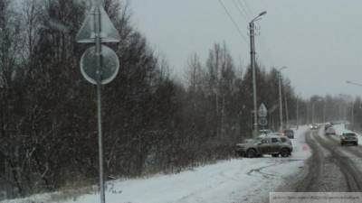 Иномарка вылетела с трассы и врезалась в столб под Новосибирском