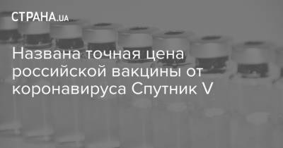 Названа точная цена российской вакцины от коронавируса Спутник V