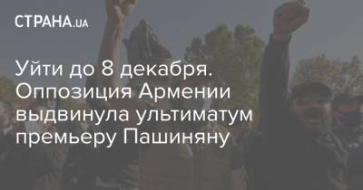Уйти до 8 декабря. Оппозиция Армении выдвинула ультиматум премьеру Пашиняну