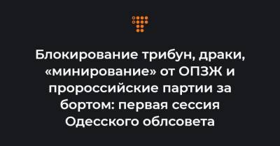 Блокирование трибун, драки, «минирование» от ОПЗЖ и пророссийские партии за бортом: первая сессия Одесского облсовета