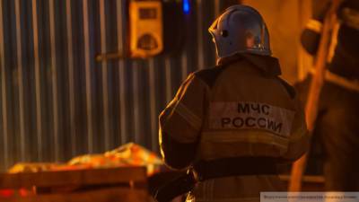 Огонь охватил постройку в подмосковной деревне Барское
