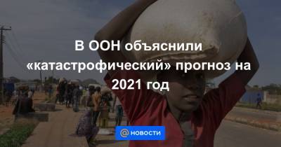 В ООН объяснили «катастрофический» прогноз на 2021 год