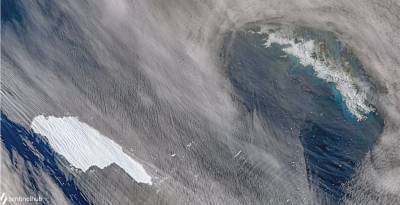 Пилоты сняли с воздуха самый гигантский айсберг в мире
