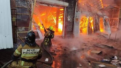В МЧС раскрыли предварительную причину пожара на рынке в Ростове-на-Дону