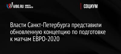Власти Санкт-Петербурга представили обновленную концепцию по подготовке к матчам ЕВРО-2020